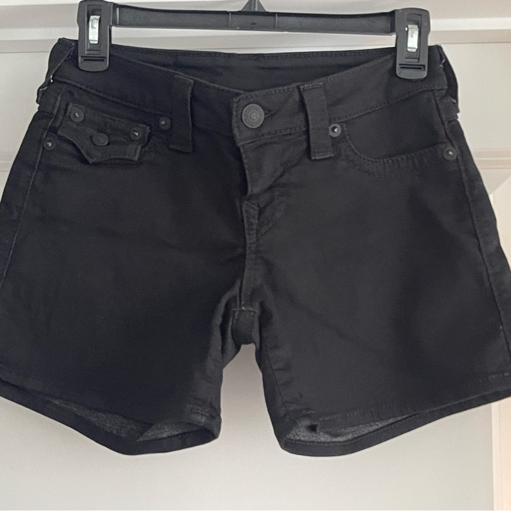 True Religion Black Denim Jean Shorts